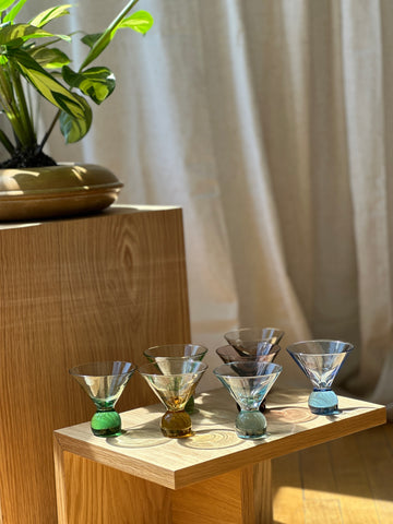 Vintage Martini Glass Set in Kaleidoscope