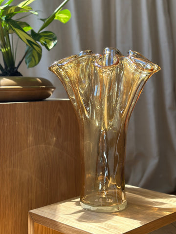 Murano Handkerchief Vase in Dandelion