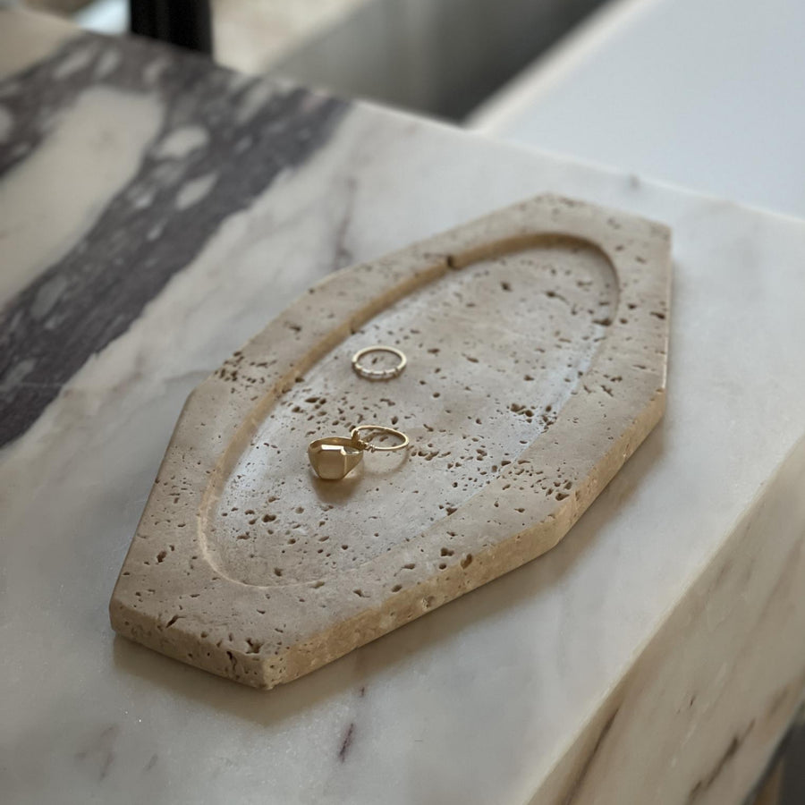 Fig Tray in Travertine