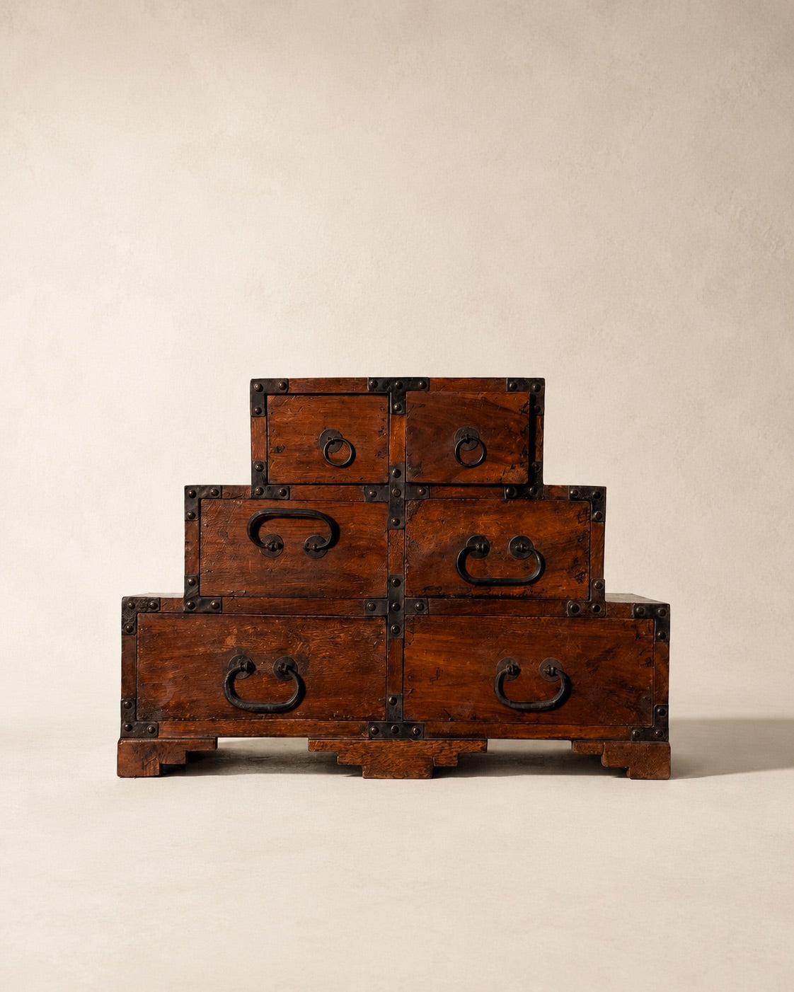 Tiered Chest with Iron Mounts | Vintage