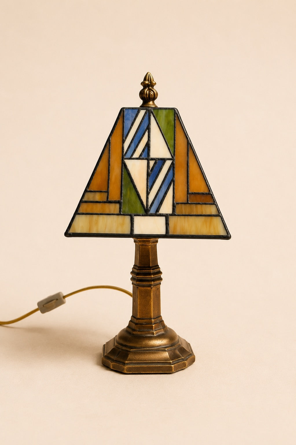 Leaded Glass Table Lamp | Vintage