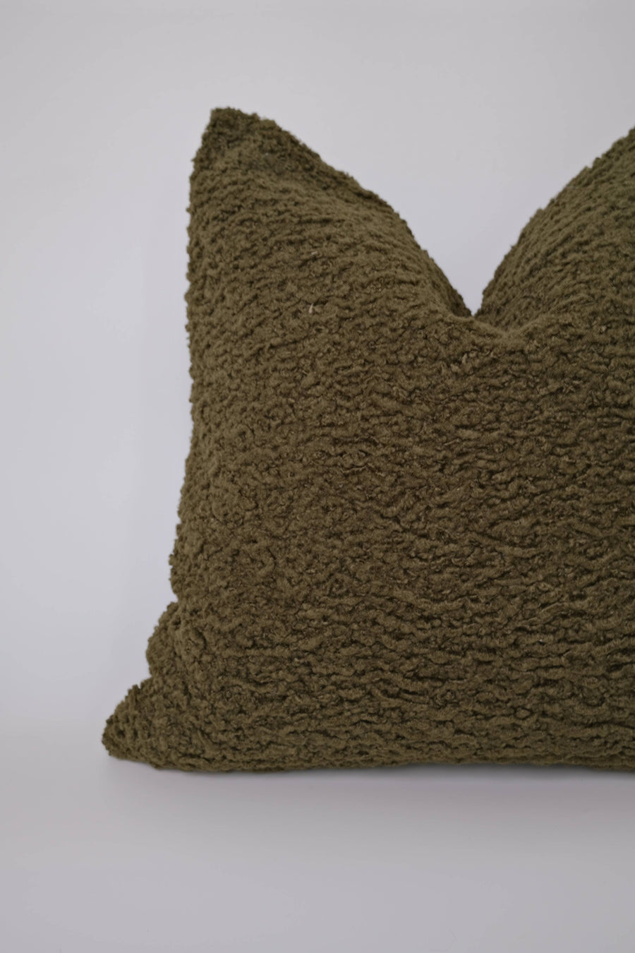 Teddy Boucle Pillow: Pine: 26 x 26