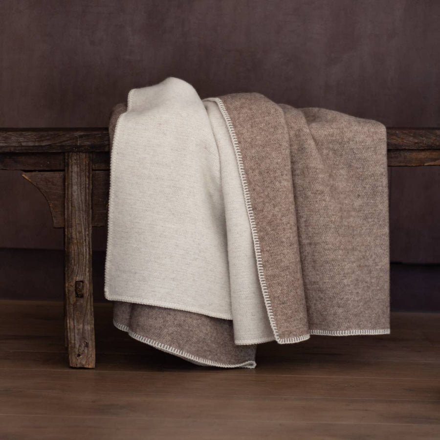Wool bed Blanket ECO FOSSIL - double