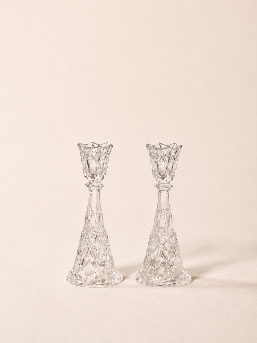 Cut Crystal Candlesticks (Pair) | Vintage