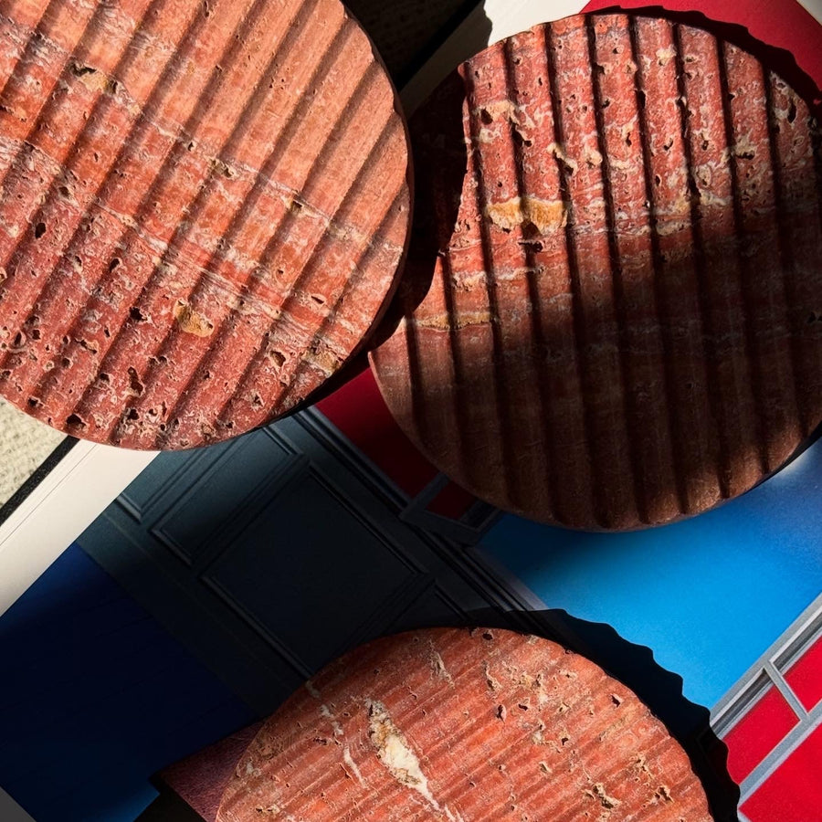 Oversized Ridged Coasters in Lava
