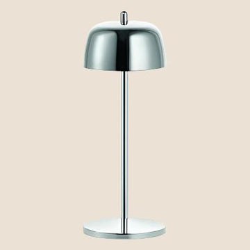 Theta Cordless Table Lamp: Polished Chrome