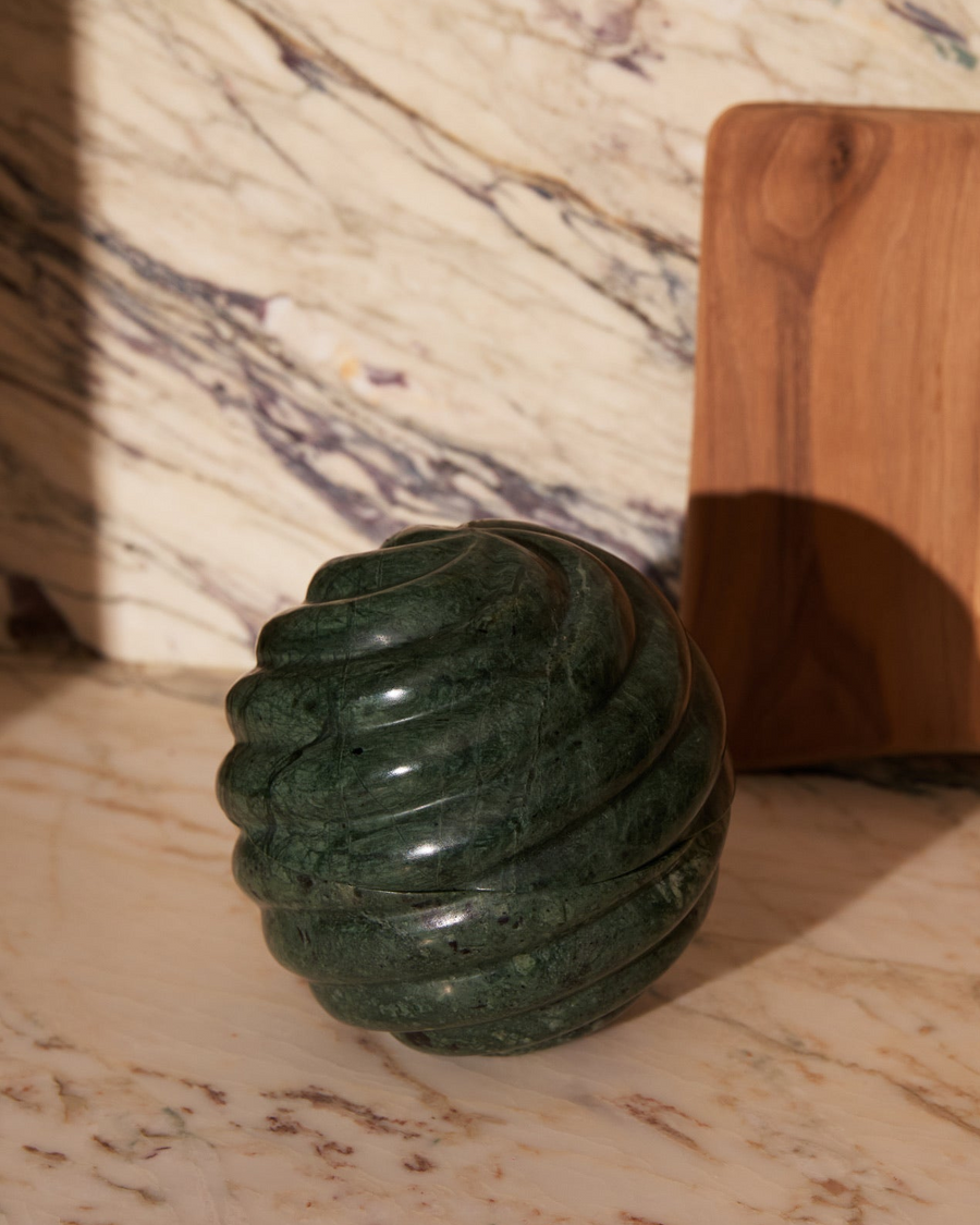 Swell Box, a spiraling lidded marble keepsake box