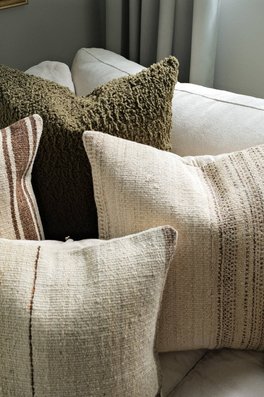 Teddy Boucle Pillow: Pine: 26 x 26