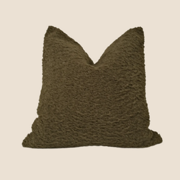 Teddy Boucle Pillow: Pine: 26 x 26