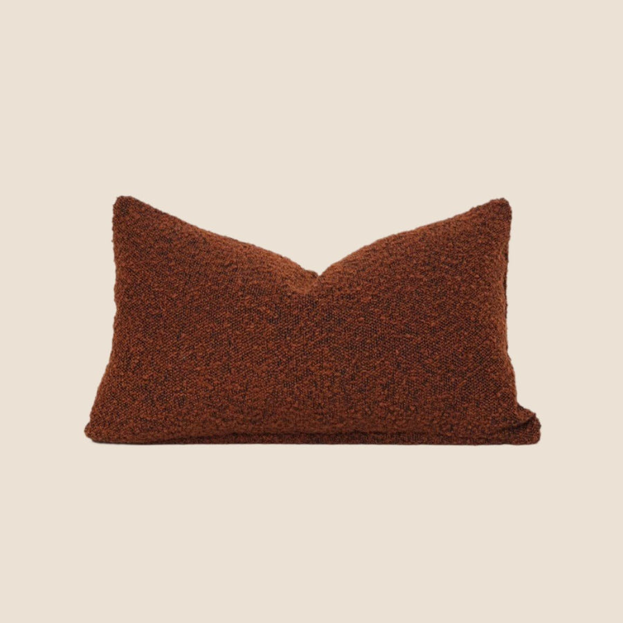 Boucle Lumbar Pillow in Auburn: 12 x 20