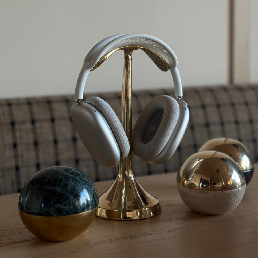 Solid Brass Headphone Perch