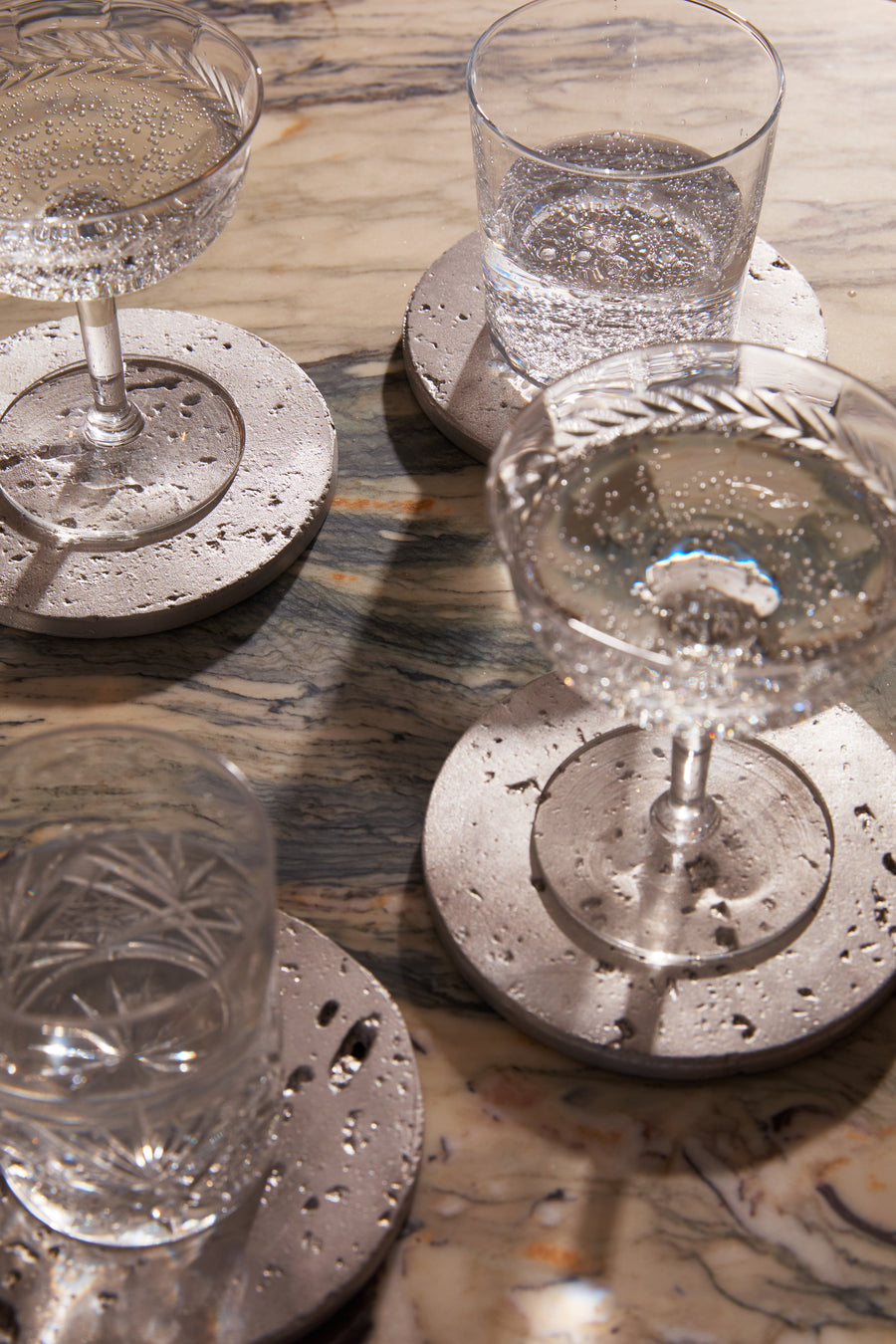 Oversized Cast Travertine Coasters