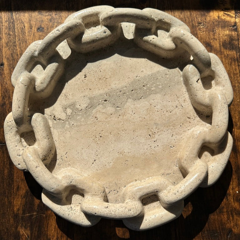 The Chain Tray in Travertine