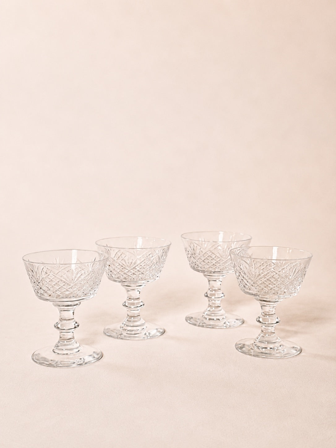 Cut Crystal Coupe Set | Vintage