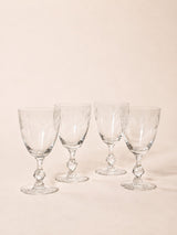 Etched Floral Wine Glasses | Vintage