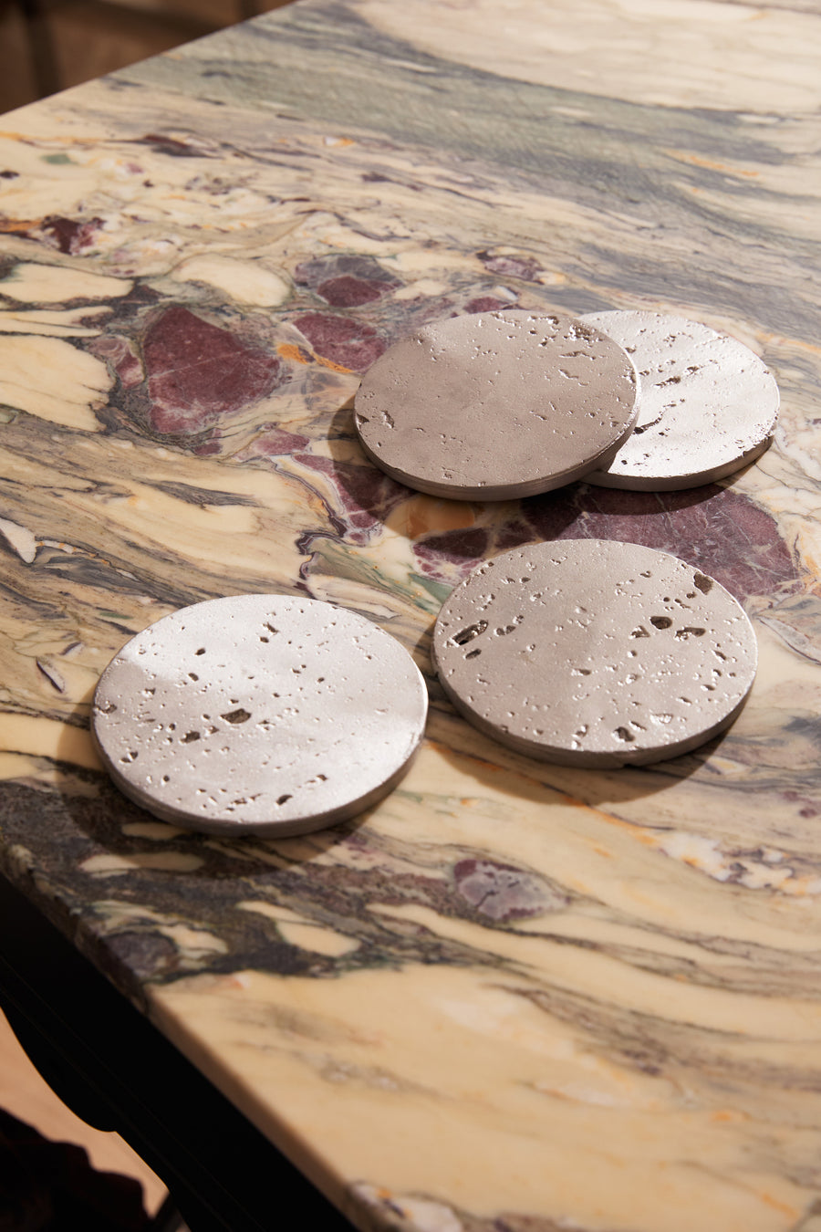 Oversized Cast Travertine Coasters