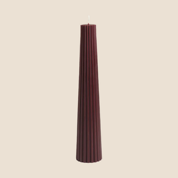 Fluted Pillar Candle in Sangria