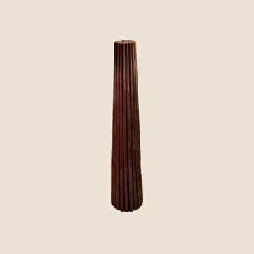 Fluted Pillar Candle in Espresso