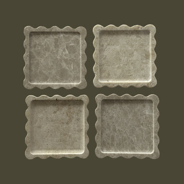 Box Coaster Set in Oyster