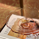 Mid-Century Glass Scalloped Bowl in Azalea