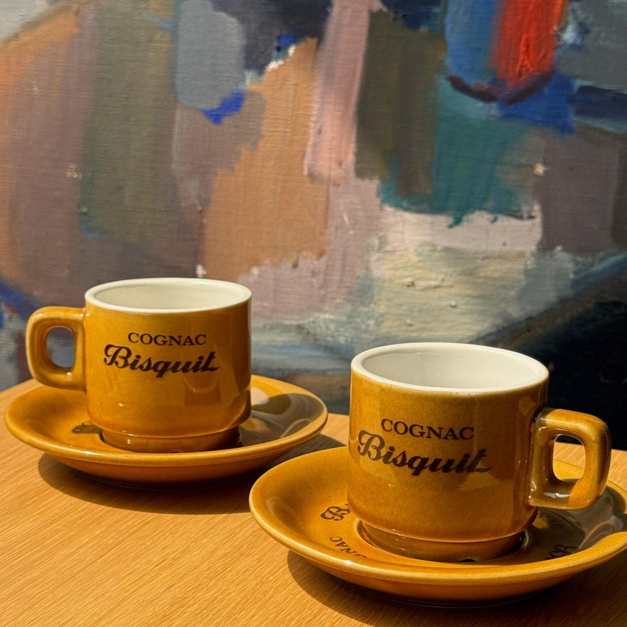 Cognac Bisquit Vintage Espresso Set — Italian Coffee Set