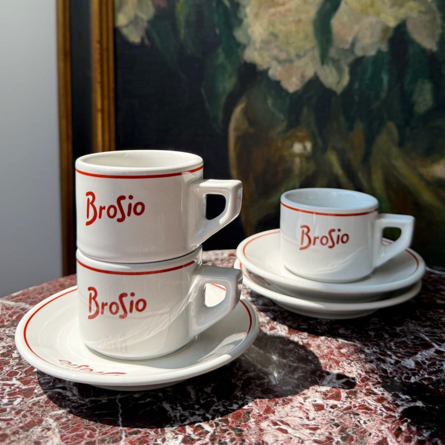 Brosio Vintage Espresso Set | 5 Cups + Saucers