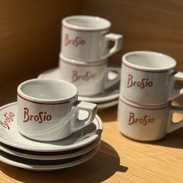 Brosio Vintage Espresso Set | 5 Cups + Saucers