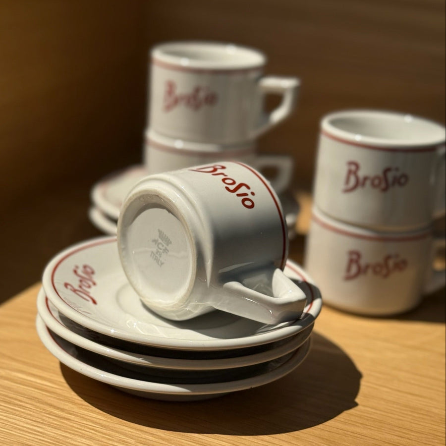 Brosio Vintage Espresso Set | 5 Cups + Saucers