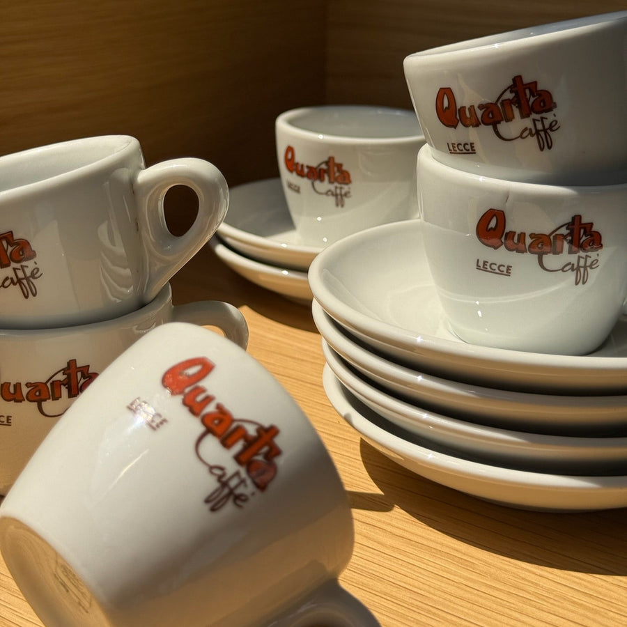 Quarta Caffe Vintage Espresso Set | 6 Cups + Saucers