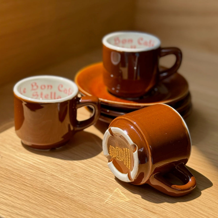 Le Bon Café Stella Vintage Espresso Set | 3 Cups + Saucers