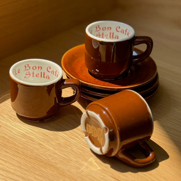 Le Bon Café Stella Vintage Espresso Set | 3 Cups + Saucers