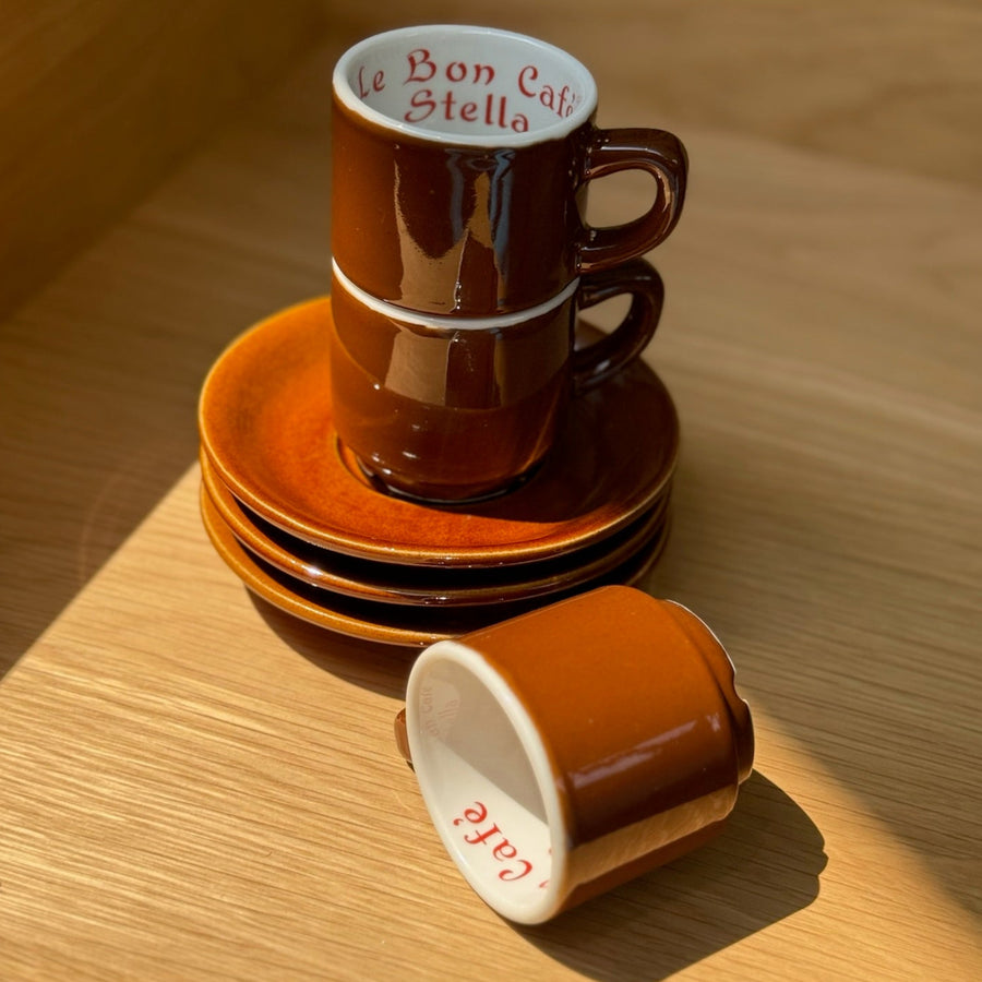 Le Bon Café Stella Vintage Espresso Set | 3 Cups + Saucers