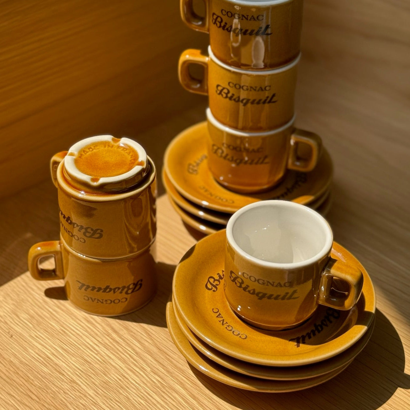 Cognac Bisquit Vintage Espresso Set — Italian Coffee Set