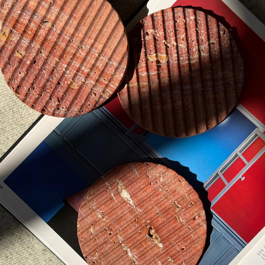 Oversized Ridged Coasters in Lava