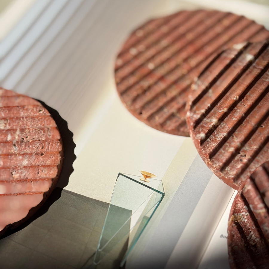 Oversized Ridged Coasters in Lava