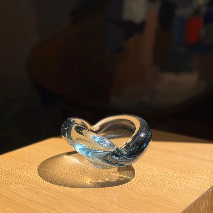 Ice Blue Vintage Glass Ashtray