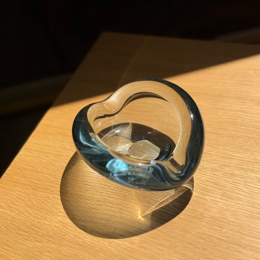 Ice Blue Vintage Glass Ashtray