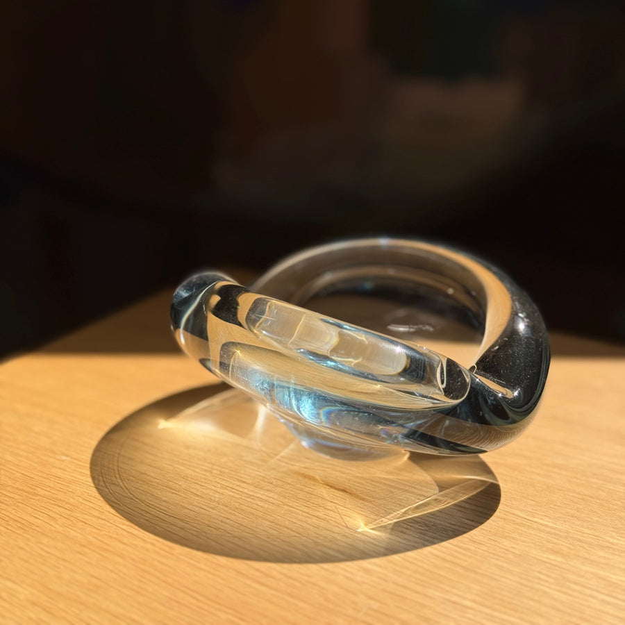 Ice Blue Vintage Glass Ashtray