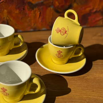 MIKE Crema Caffè Vintage Espresso Set | 4 Cups + Saucers