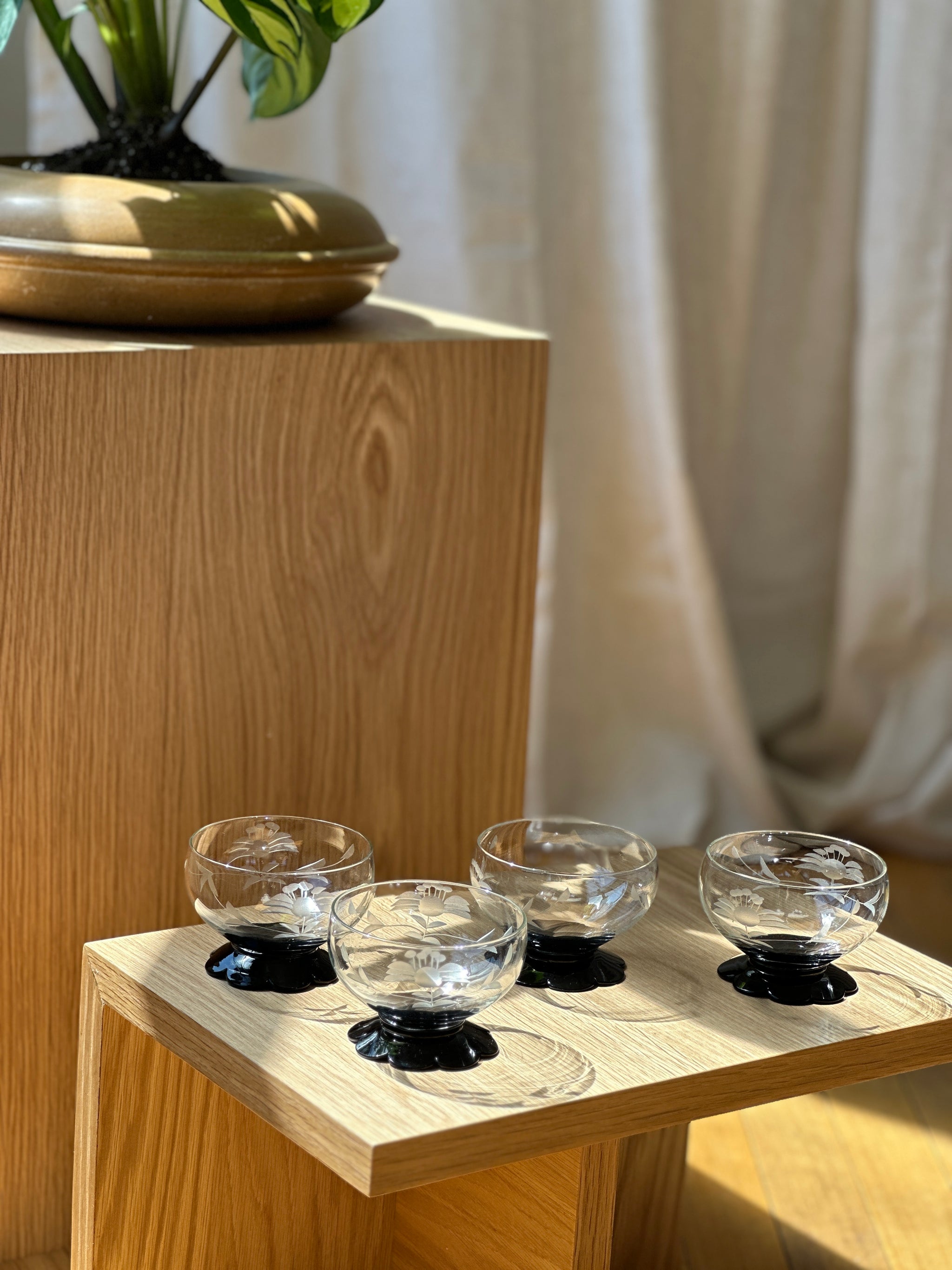 Vintage Etched Petal Glasses in Hepburn