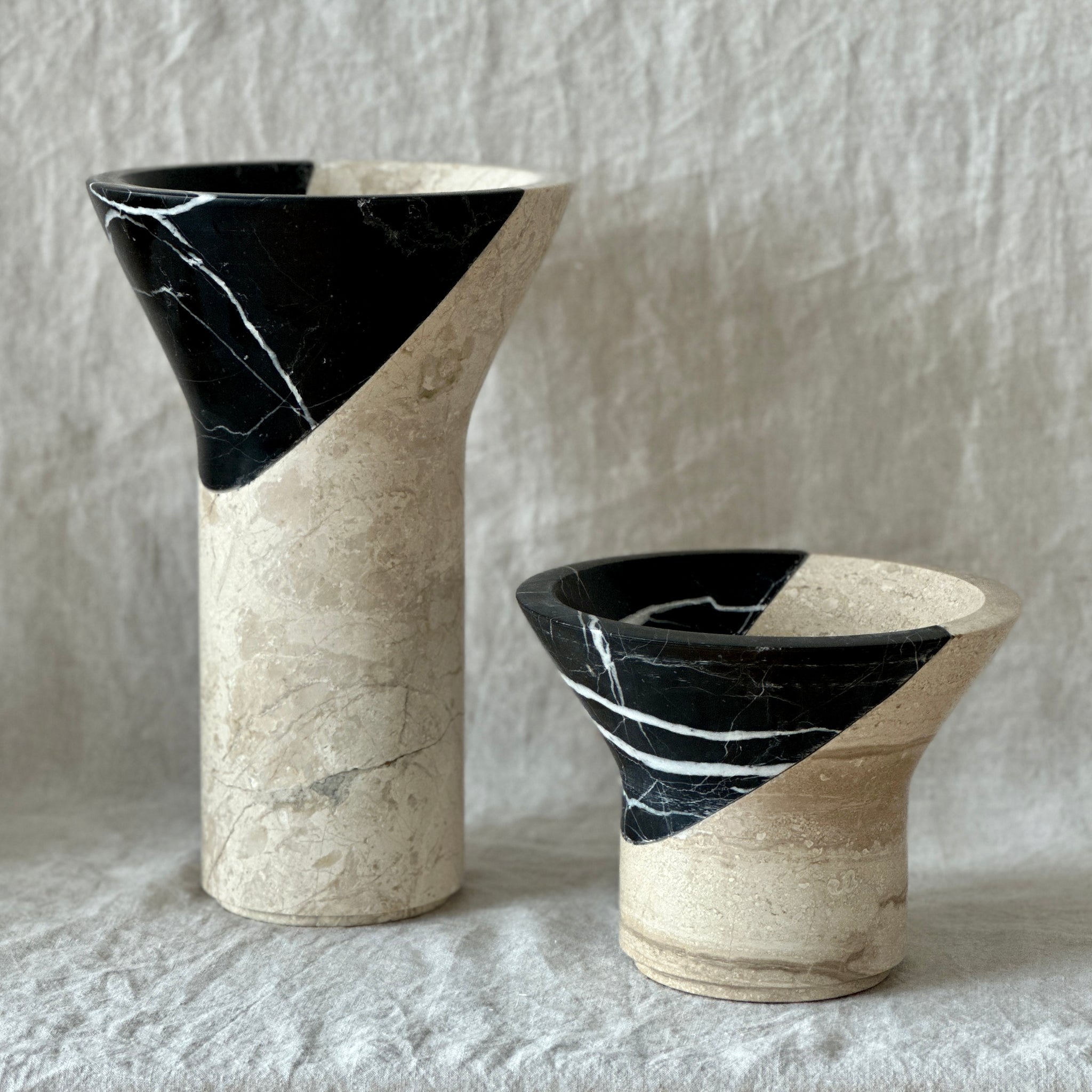 Duet Vase Tall in Ink/Oyster (Alessandra Codinha for Anastasio Home)