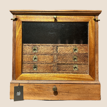 Vintage Frosted Glass Desk Chest