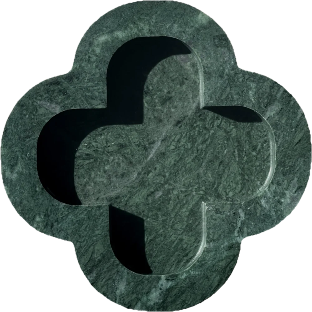 Deb Catch, a quatrefoil catchall in Emerald marble
