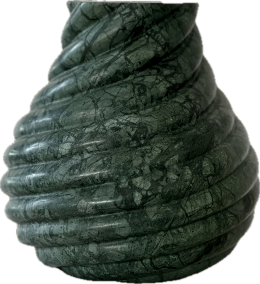 Swell Vase, Large, in Emerald marble