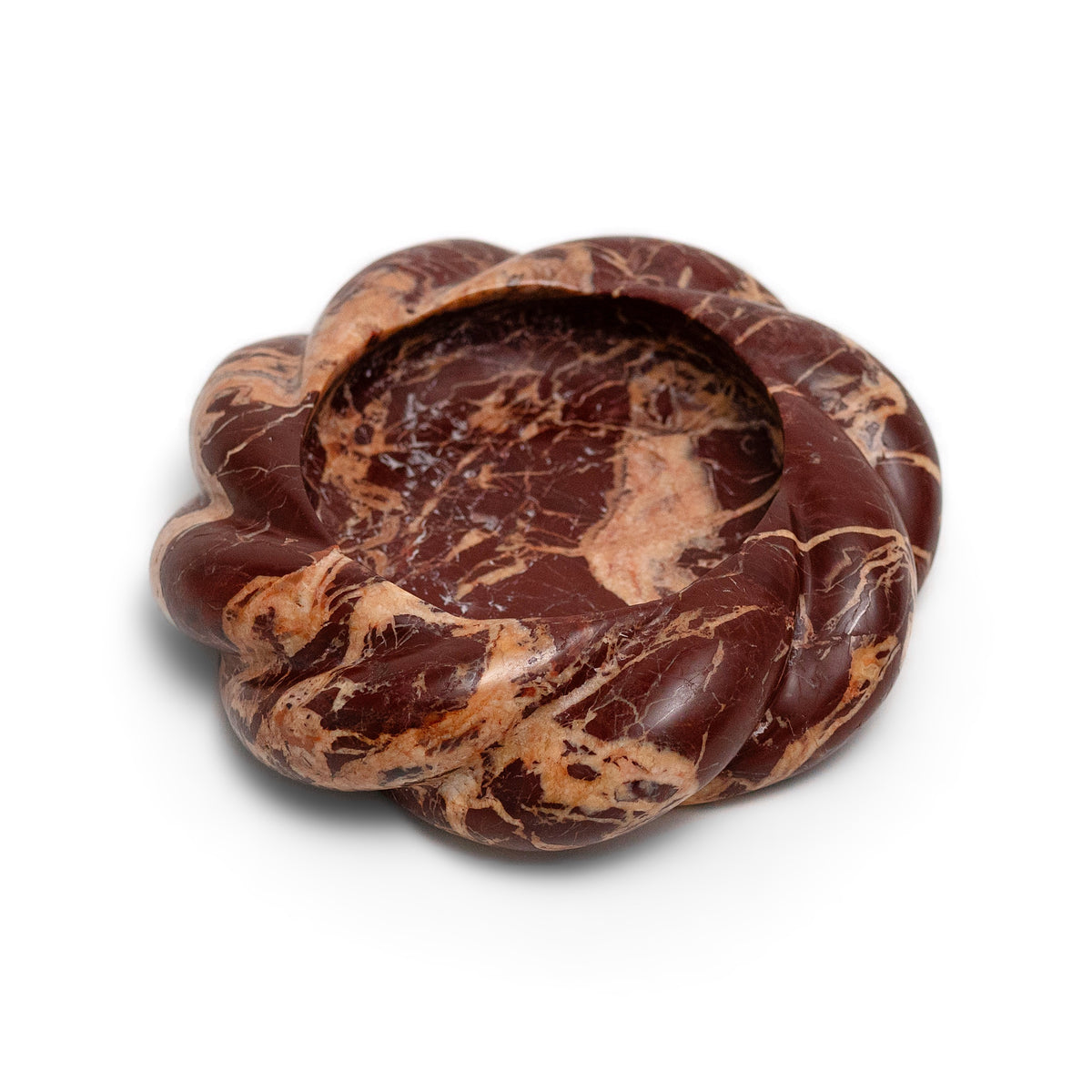 Wine Coaster in Cabernet Red Marble seen from above