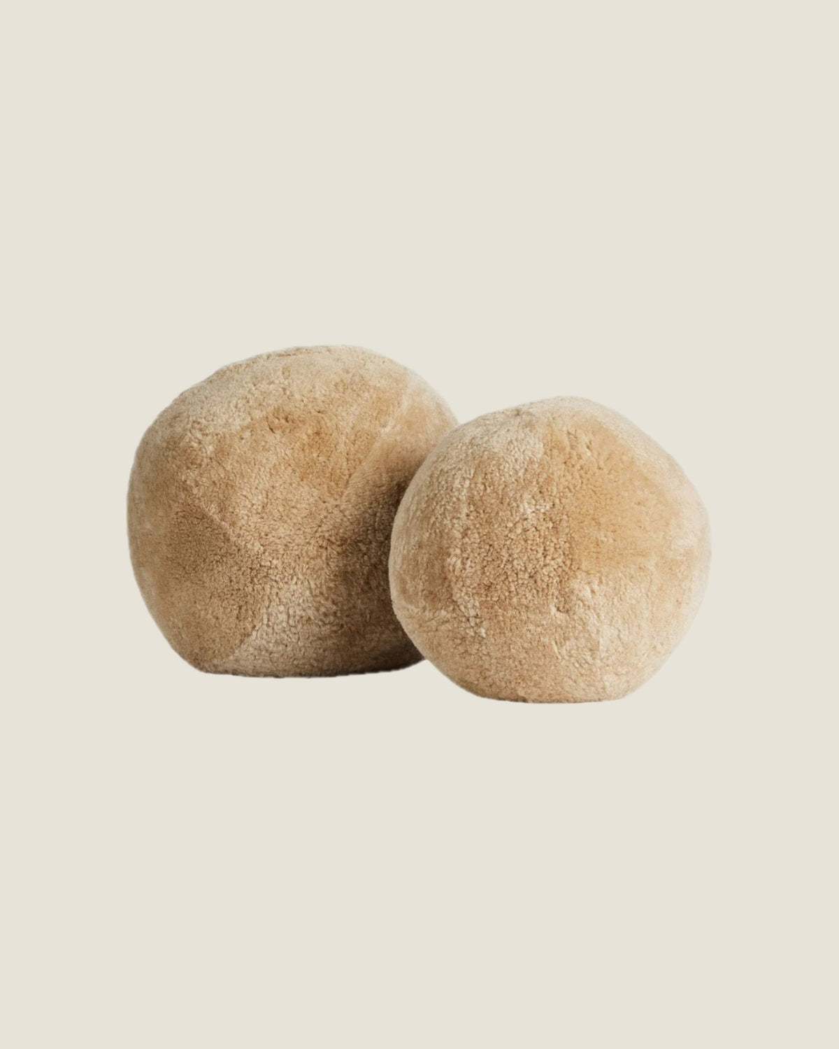 Shearling Pillow Balls in Beige