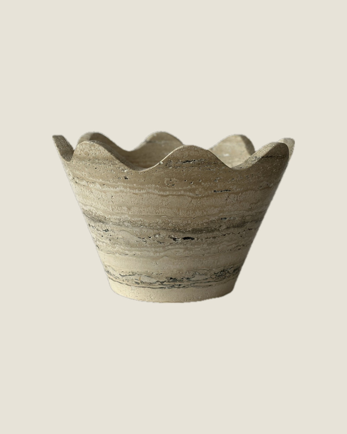 Blossom Bowl in Travertine