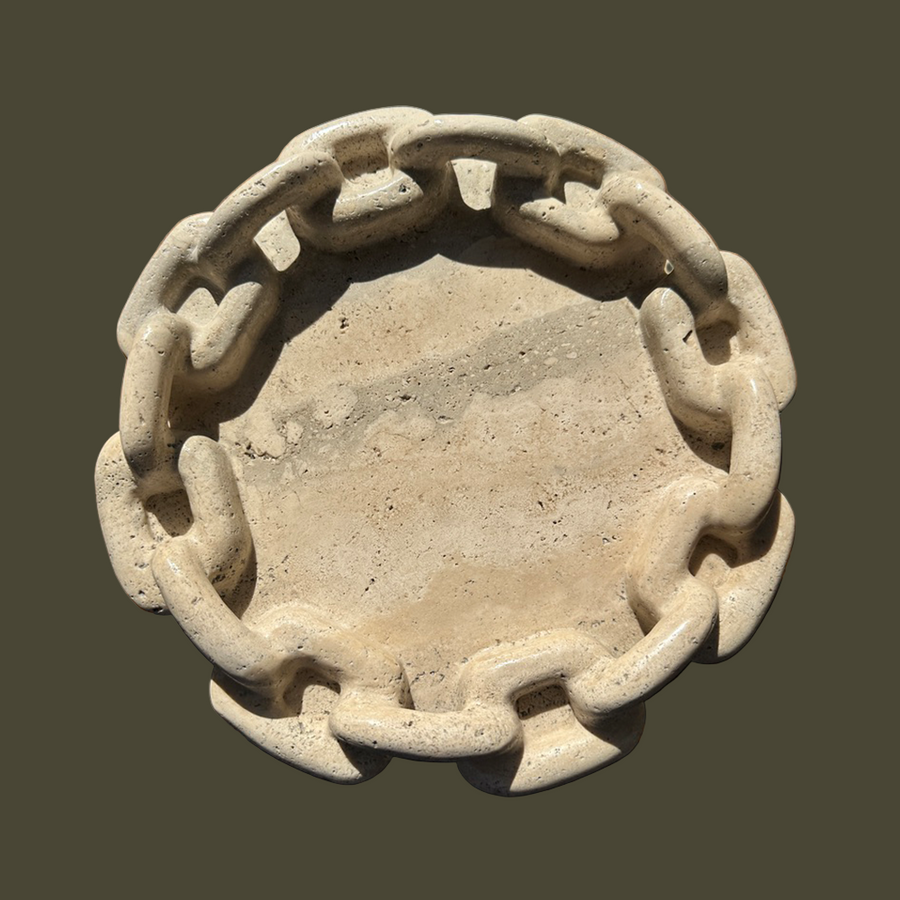 The Chain Tray in Travertine