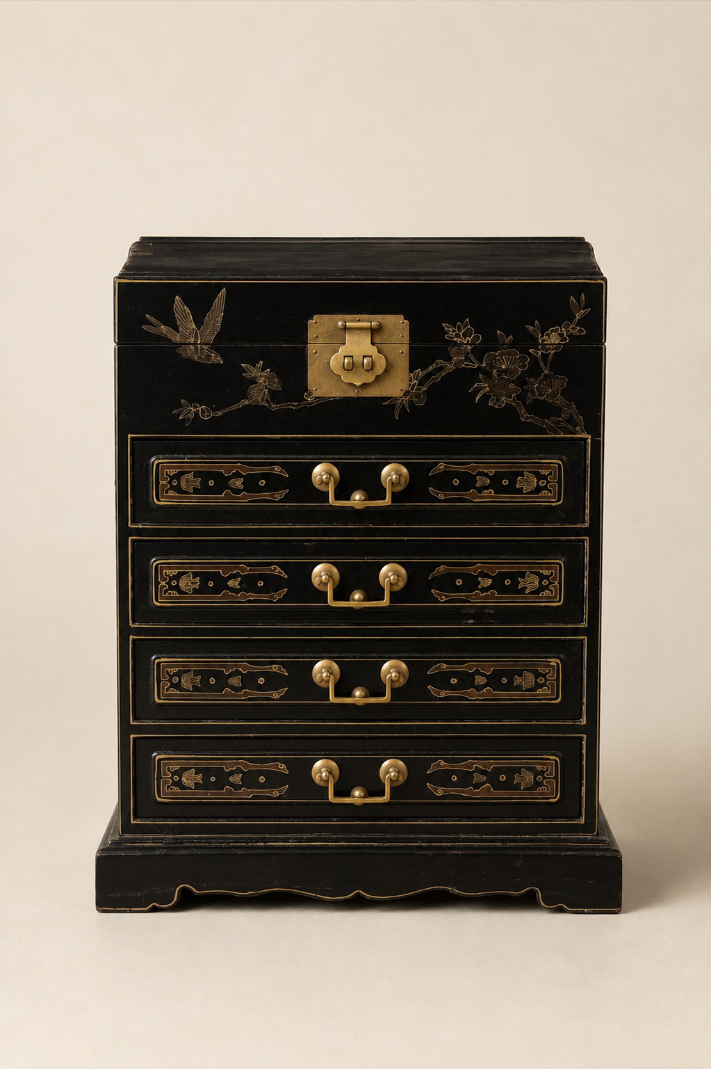 Black Lacquer Chest | Vintage