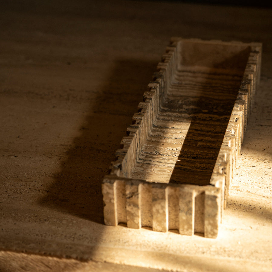Elongated Athens Catch in Travertine